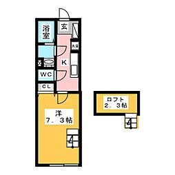 メゾンアスリール 1Kの間取図画像