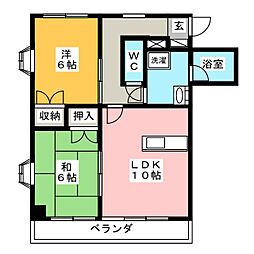 シュメール 2LDKの間取図画像