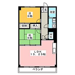 エンブレム春日 2LDKの間取図画像