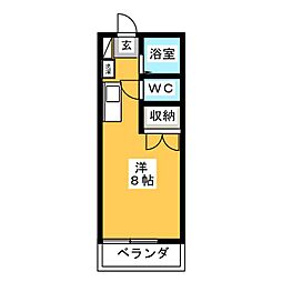 パーソンズ ワンルームの間取図画像