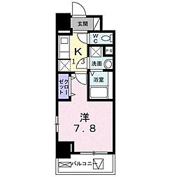 グランシャトル高崎 1Kの間取図画像