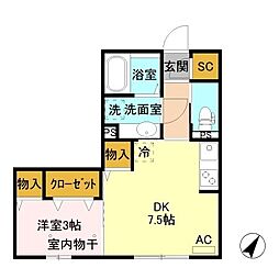エトワール 1DKの間取図画像