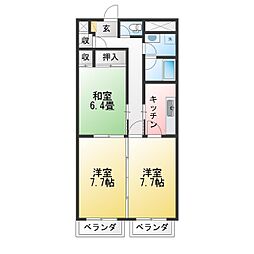 ラフィーネササザワビル 3Kの間取図画像