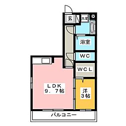 ＥＴＥＲＮＡ東本町II 1階1LDKの間取り