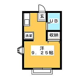 玉村リバーサイドヴィラ1 ワンルームの間取図画像