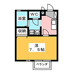 マルベリー弐番館 1Kの間取図画像