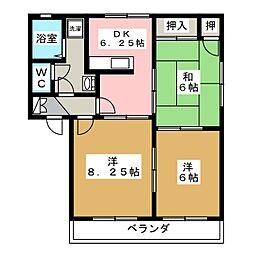 カーサ・ベルデ 3DKの間取図画像