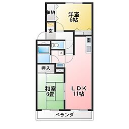 井上マンション 2LDKの間取図画像