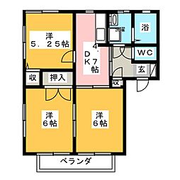 コスモリヴェール 3DKの間取図画像