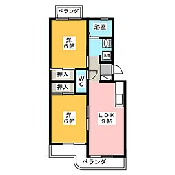 諏訪台マンション 2LDKの間取図画像