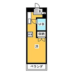セントラルハイツ ワンルームの間取図画像