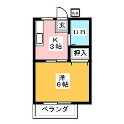 ステディオプラージュ 1Kの間取図画像
