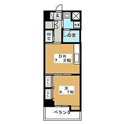 ワイズ新横浜 1DKの間取図画像