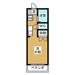 メゾンモントル ワンルームの間取図画像