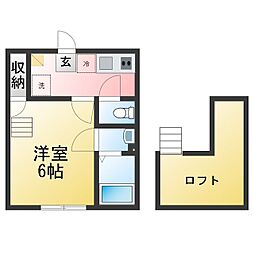 クレッシェレ小机 1Kの間取図画像
