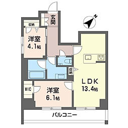 クラルテ羽沢横浜国大 2LDKの間取図画像
