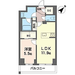クラルテ羽沢横浜国大 1LDKの間取図画像