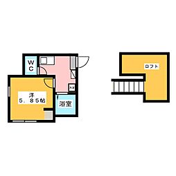ルテリエ岸根公園 1Kの間取図画像
