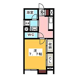 ヒルサイド三ッ沢南 1Kの間取図画像