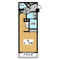 グロースメゾン新横浜 ワンルームの間取図画像