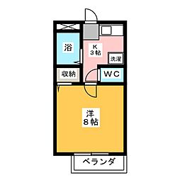 幸進ハイツ 1Kの間取図画像