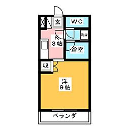ボヌール橋場 1Kの間取図画像