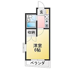 グッドフィールド百合ヶ丘 1Kの間取図画像