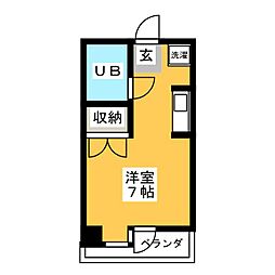 グランドゥール登戸 ワンルームの間取図画像