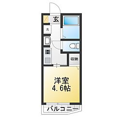 ハーモニーメゾン 1Kの間取図画像