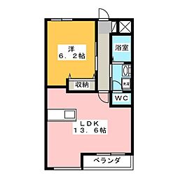 ル・アンジェ 1LDKの間取図画像