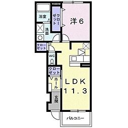 グロースヴィラ 1LDKの間取図画像