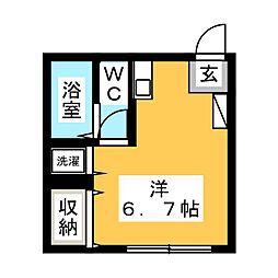 ジュネス湘南 ワンルームの間取図画像