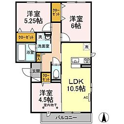 コートミカエルB 3LDKの間取図画像
