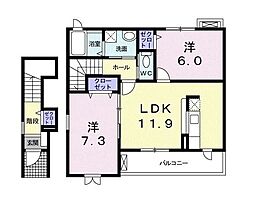 カレント湘南 2LDKの間取図画像