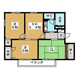 グランソレーユ大磯 3DKの間取図画像
