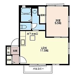 イーグル 1階1LDKの間取り