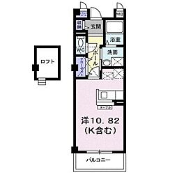 ソレイユ・ルヴァン ワンルームの間取図画像