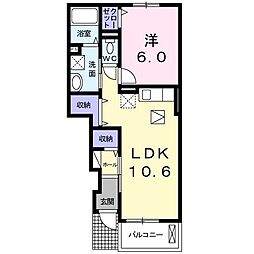 燦ビレッジ1 1LDKの間取図画像