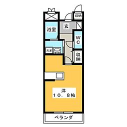 ウエストメゾン ワンルームの間取図画像