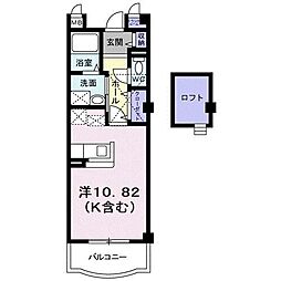 ソレイユ・ルヴァン ワンルームの間取図画像