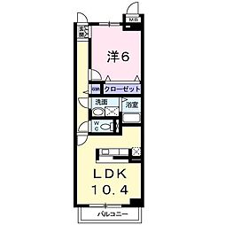 エスポアメゾン2 1LDKの間取図画像