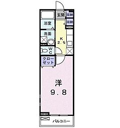 フリーデ 1Kの間取図画像