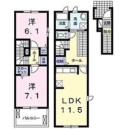 燦ビレッジ2 2LDKの間取図画像