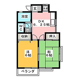 アネックス・ユウ 2DKの間取図画像