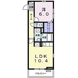 サンクレール 1LDKの間取図画像