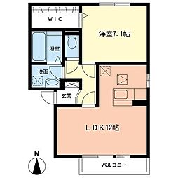 イエローアーク 1LDKの間取図画像