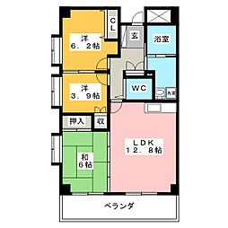 フラワーヒル小田原 3LDKの間取図画像