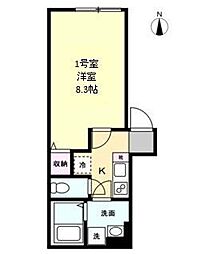 ベイルーム小田原カルム 1Kの間取図画像