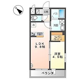 南足柄市関本アパートII期新築工事 1LDKの間取図画像