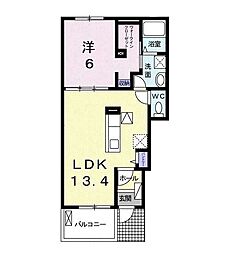 セリーンA 1LDKの間取図画像
